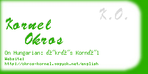 kornel okros business card